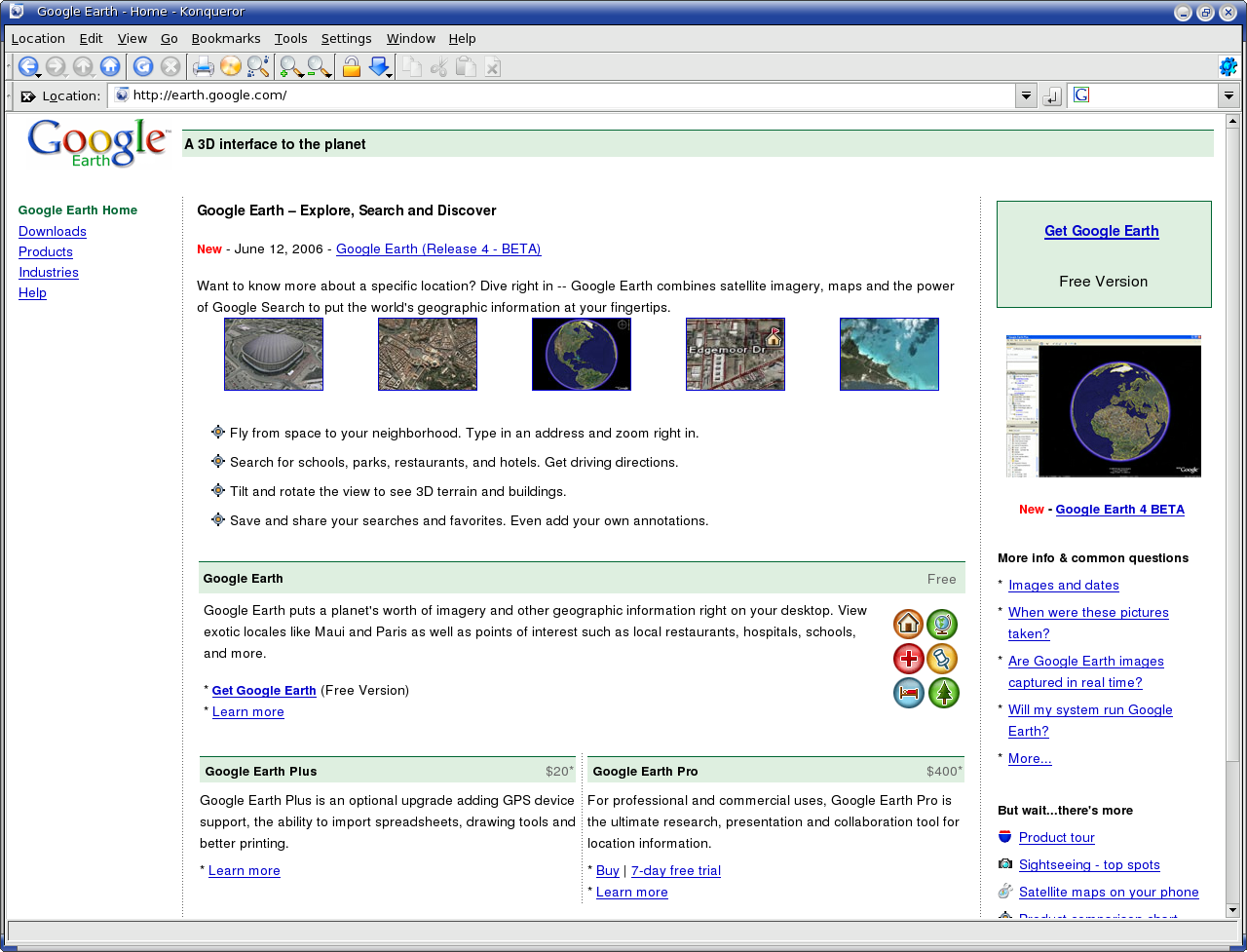 google earth page